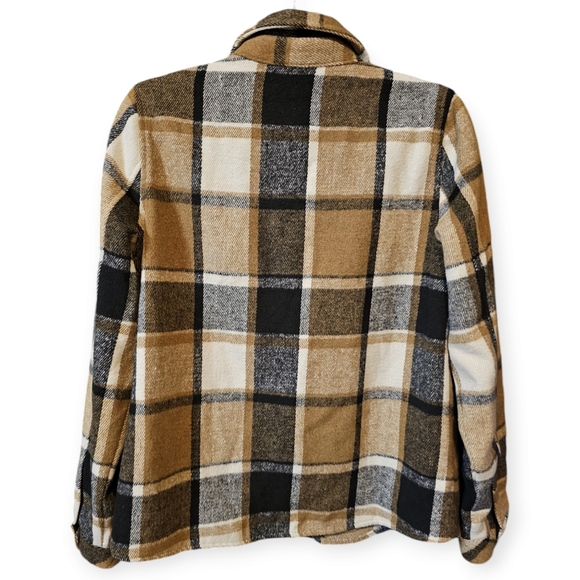 THML Wool Blend Plaid Button Down Shacket Shirt - Picture 3 of 6